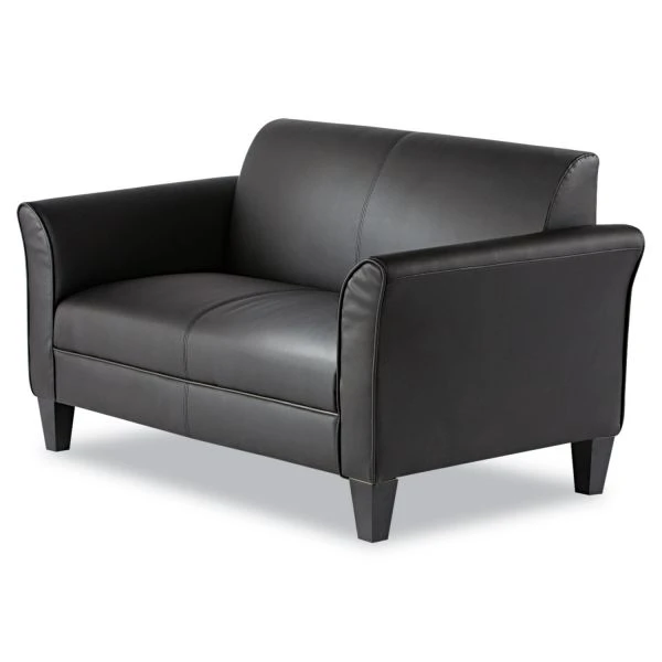 Alera Reception Lounge Furniture, Loveseat, 55.5w X 31.5d X 33.07h, Black 3 Alera Reception Lounge Furniture, Loveseat, 55.5w X 31.5d X 33.07h, Black - Image 3