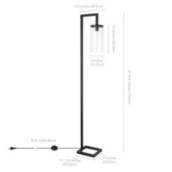 Malva 67.75" Tall Floor Lamp With Glass Shade In Blackened Bronze/Seeded -office furniture sale 1d0d6f7a4d359d84b31f967d328f1bed2f