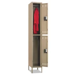 Safco Double-Tier Locker, 12w X 18d X 78h, Two-Tone Tan -office furniture sale 1d6159360d1985a7fddb6ce0e43f9b3709