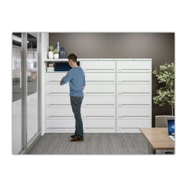 Tennsco Fixed Shelf Enclosed-Format Lateral File For End-Tab Folders, 5 Legal/Letter File Shelves, Light Gray, 36" X 16.5" X 63.5" 2 Tennsco Fixed Shelf Enclosed-Format Lateral File For End-Tab Folders, 5 Legal/Letter File Shelves, Light Gray, 36" X 16.5" X 63.5" - Image 2
