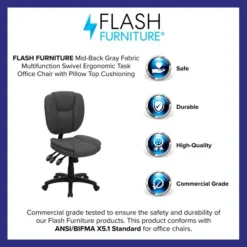 Flash Furniture Mid-Back Multi-Functional Ergonomic Task Chair -office furniture sale 1d8b668ef6612de90d37be3e8bc1d10a94