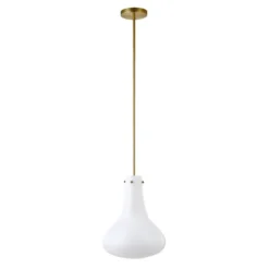 Yuri 11.75" Wide Pendant With Glass Shade In Brass/White Milk