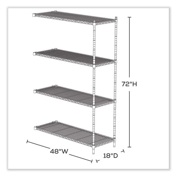 Safco Wire Shelving Add-On Unit 4 Safco Wire Shelving Add-On Unit - Image 4
