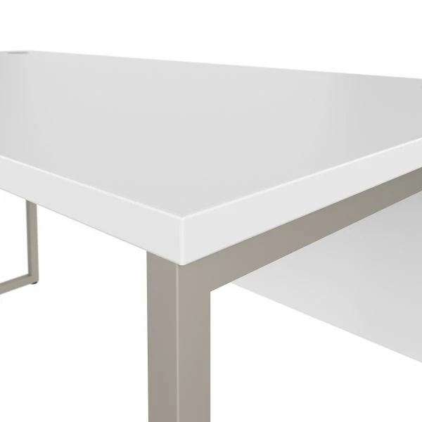 Bush Business Furniture Hybrid 60W X 30D Computer Table Desk With Metal Legs In White 4 Bush Business Furniture Hybrid 60W X 30D Computer Table Desk With Metal Legs In White - Image 4