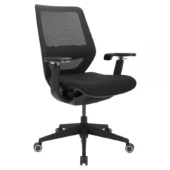 WorkPro Sentrix Ergonomic Mesh/Fabric Mid-Back Manager's Chair, 3D Arms, Black, BIFMA Certified