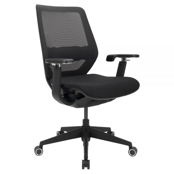 WorkPro Sentrix Ergonomic Mesh/Fabric Mid-Back Manager's Chair, 3D Arms, Black, BIFMA Certified 1 WorkPro Sentrix Ergonomic Mesh/Fabric Mid-Back Manager's Chair, 3D Arms, Black, BIFMA Certified