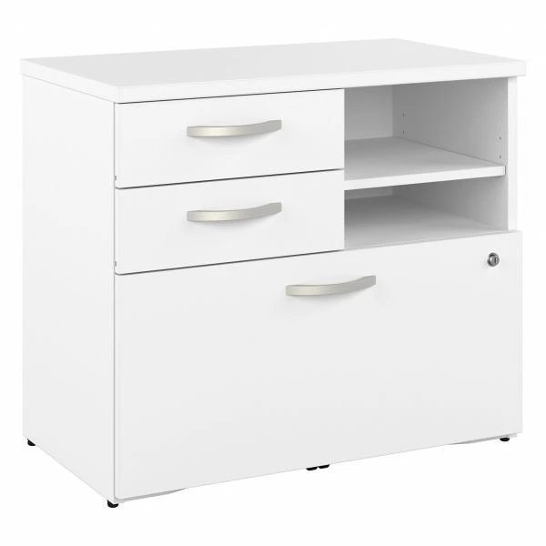 Bush Business Furniture Studio A Office Storage Cabinet With Drawers And Shelves In White 1 Bush Business Furniture Studio A Office Storage Cabinet With Drawers And Shelves In White