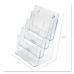 Deflecto 4-Compartment DocuHolder, Magazine Size, 9.38w X 7d X 13.63h, Clear -office furniture sale 1ece48e1a594f4a7aece0ef874b7f0310f