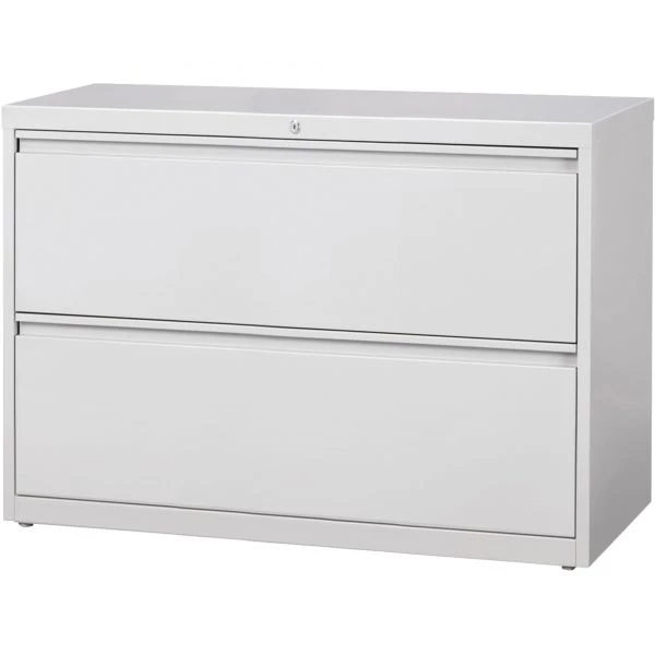 Lorell 2 Drawer Lateral File Cabinet, Letter/Legal/A4, 42" Wide, Gray 2 Lorell 2 Drawer Lateral File Cabinet, Letter/Legal/A4, 42" Wide, Gray - Image 2