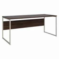 Bush Business Furniture Hybrid 72W X 30D Computer Table Desk With Metal Legs In Black Walnut