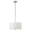Ellis 16" Wide Pendant With Fabric Shade In Brushed Nickel /White