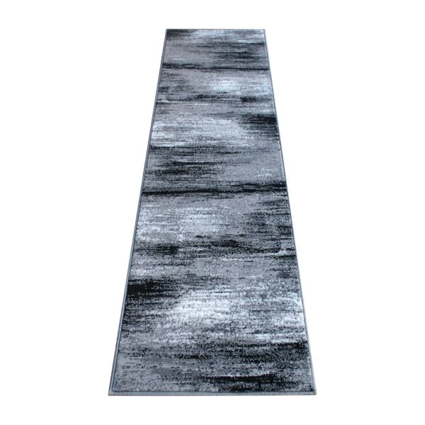 Rylan Collection 2' X 7' Gray Abstract Area Rug - Olefin Rug With Jute Backing For Hallway, Entryway, Bedroom, Living Room 2 Rylan Collection 2' X 7' Gray Abstract Area Rug - Olefin Rug With Jute Backing For Hallway, Entryway, Bedroom, Living Room - Image 2