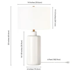 Carlina 25" Tall Ceramic Table Lamp With Fabric Shade In Matte White/White 10 Carlina 25" Tall Ceramic Table Lamp With Fabric Shade In Matte White/White -office furniture sale 1fcdb776fbbdeb312d8fd9986660076ebe