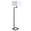 Xavier 64" Tall Floor Lamp With Fabric Shade In Blackened Bronze/White