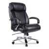 Alera Maxxis Series Big/Tall Bonded Leather Chair, Supports 500 Lb, 21.42" To 25" Seat Height, Black Seat/Back, Chrome Base
