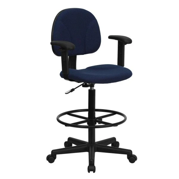 Flash Furniture Fabric Ergonomic Drafting Chair With Height Adjustable Arms 2 Flash Furniture Fabric Ergonomic Drafting Chair With Height Adjustable Arms - Image 2