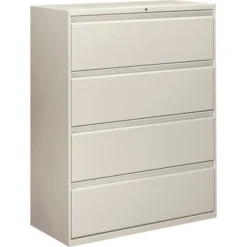 HON 800 Series Four-Drawer Lateral File, Letter/Legal/A4, 42w X 18d X 52.5h, Light Gray
