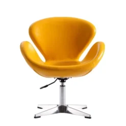Raspberry Faux Leather Adjustable Swivel Chair In Yellow And Polished Chrome (Set Of 2) 8 Raspberry Faux Leather Adjustable Swivel Chair In Yellow And Polished Chrome (Set Of 2) -office furniture sale 21793635eaccef87cd75bffe9c67f83939