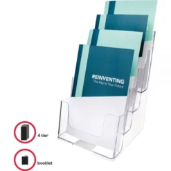 Deflecto 4-Compartment DocuHolder, Booklet Size, 6.88w X 6.25d X 10h, Clear -office furniture sale 2249b0f13590434e0d15f72d39fc42bc59