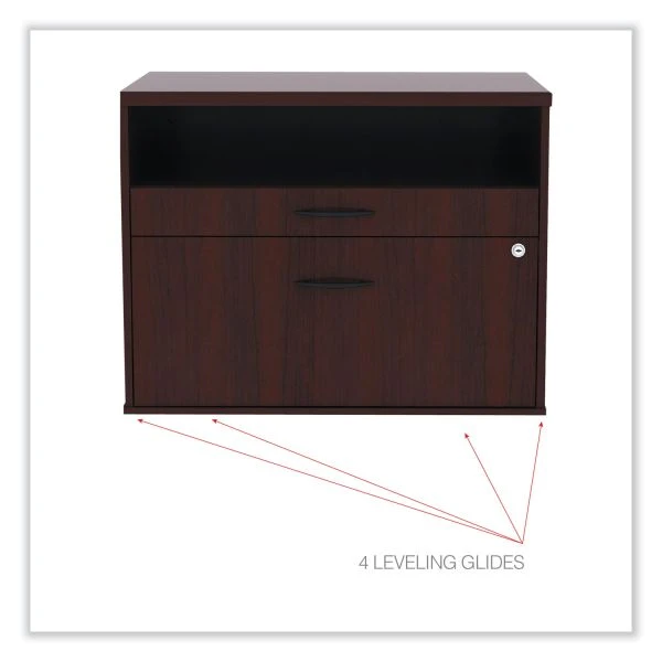 Alera Open Office Desk Series Low File Cabinet Credenza, 2-Drawer: Pencil/File,Legal/Letter,1 Shelf,Mahogany,29.5x19.13x22.88 7 Alera Open Office Desk Series Low File Cabinet Credenza, 2-Drawer: Pencil/File,Legal/Letter,1 Shelf,Mahogany,29.5x19.13x22.88 - Image 7