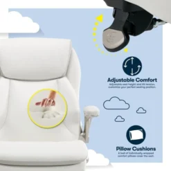 Serta Smart Layers Brinkley Ergonomic Bonded Leather High-Back Executive Chair, White/Silver -office furniture sale 229be58fcab1d1ac75116bffcde923eb6d