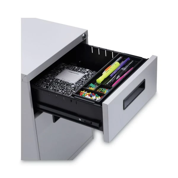 Alera File Pedestal, Left Or Right, 2-Drawers: Box/File, Legal/Letter, Light Gray, 14.96" X 19.29" X 21.65" 9 Alera File Pedestal, Left Or Right, 2-Drawers: Box/File, Legal/Letter, Light Gray, 14.96" X 19.29" X 21.65" - Image 9