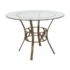 Carlisle 42'' Round Glass Dining Table With Matte Gold Metal Frame