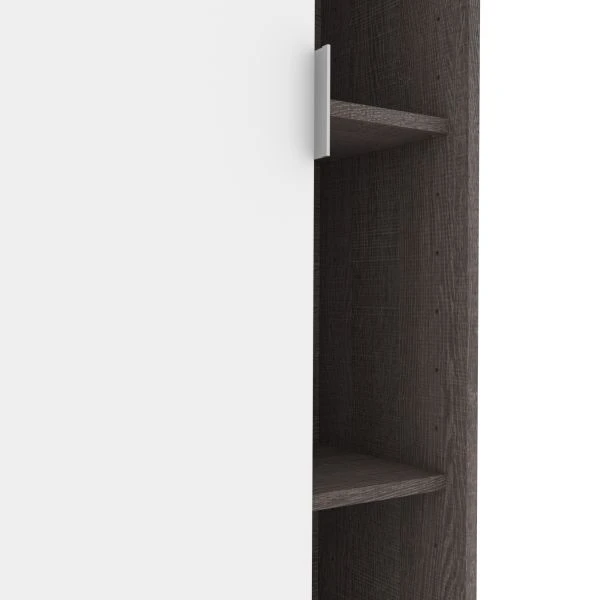 Bestar Aquarius Bookcase With Sliding Door - Bark Gray & White 3 Bestar Aquarius Bookcase With Sliding Door - Bark Gray & White - Image 3