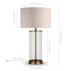 Rowan 28" Tall Table Lamp With Fabric Shade In Antique Brass/White 11 Rowan 28" Tall Table Lamp With Fabric Shade In Antique Brass/White -office furniture sale 2376e14d57860aca031cfcd51ea6d044e4