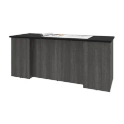 Bestar Norma Desk Shell - Black & Bark Gray