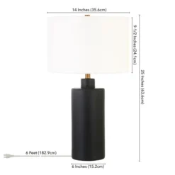 Carlina 25" Tall Ceramic Table Lamp With Fabric Shade In Matte Black/White 9 Carlina 25" Tall Ceramic Table Lamp With Fabric Shade In Matte Black/White -office furniture sale 23aba203ad4e33577449f7cc48b4f1f9b0