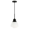 Brooks 8.12" Wide Pendant With Glass Shade In Blackened Bronze /White Milk