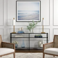 Moser 26" Tall Table Lamp With Fabric Shade In Brass/White 12 Moser 26" Tall Table Lamp With Fabric Shade In Brass/White -office furniture sale 23b201217900e5ec0552a5305e4cd65e66