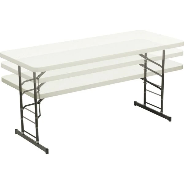 SKILCRAFT Folding Table - Rectangle Top - 72" Table Top Width X 30" Table Top Depth - Assembly Required - Platinum - High-density Polyethylene (HDPE) - TAA Compliant 2 SKILCRAFT Folding Table - Rectangle Top - 72" Table Top Width X 30" Table Top Depth - Assembly Required - Platinum - High-density Polyethylene (HDPE) - TAA Compliant - Image 2
