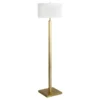 Flaherty 62.32" Tall Floor Lamp With Fabric Shade In Brass/White