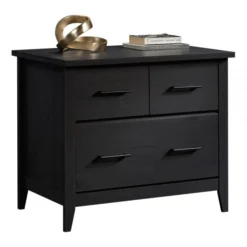 Sauder Summit Station 34"W Lateral 1-Drawer File Cabinet, Raven Oak