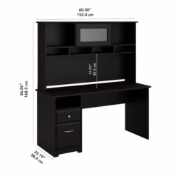 Bush Furniture Cabot 60W Computer Desk With Hutch And Drawers In Espresso Oak -office furniture sale 24abc8c50b9a654dacfade429ddc0178d5