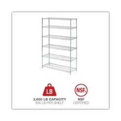 Alera NSF Certified 6-Shelf Wire Shelving Kit, 48w X 18d X 72h, Silver -office furniture sale 25ace1022ab4c55aea48d27430cba69ad2