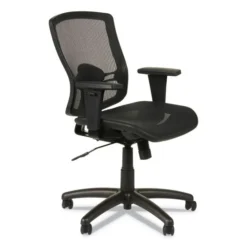Alera Etros Series Suspension Mesh Mid-Back Synchro Tilt Chair, Supports Up To 275 Lb, 15.74" To 19.68" Seat Height, Black