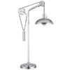 Neo 33.5" Tall Solid Wheel Pulley System Table Lamp With Metal Shade In Polished Nickel/Polished Nickel