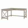 Bush Furniture Key West 60W L Shaped Desk In Washed Gray