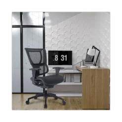 Union & Scale FlexFit 1500TF Mesh Back Fabric Task Chair, Supports Up To 300 Lbs, 17.32" To 20.87" Seat Height, Black Seat/Back, Black Base -office furniture sale 2625065de88ea5e457cadad7533b3096df