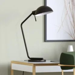 Lamont 20.75" Tall Table Lamp With Metal Shade In Blackened Bronze/Blackened Bronze -office furniture sale 264fe02a6a056cb73b8fa4c5e3fd597710