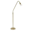 Challice Arc Floor Lamp With Glass Shade In Brass/Clear