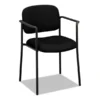 HON VL616 Stacking Guest Chair With Arms, Fabric Upholstery, 23.25" X 21" X 32.75", Black Seat, Black Back, Black Base