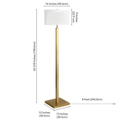 Flaherty 62.32" Tall Floor Lamp With Fabric Shade In Brass/White 6 Flaherty 62.32" Tall Floor Lamp With Fabric Shade In Brass/White -office furniture sale 26ec7e44c69d15465b71a196952dba363e
