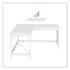 Workspace By Alera L-Shaped Farmhouse Desk, 58.27" X 58.27" X 29.53", White 13 Workspace By Alera L-Shaped Farmhouse Desk, 58.27" X 58.27" X 29.53", White -office furniture sale 27415bbaec464d615733ea9eed7d5811b0