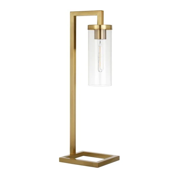Malva 26" Tall Table Lamp With Glass Shade In Brass/Clear 1 Malva 26" Tall Table Lamp With Glass Shade In Brass/Clear