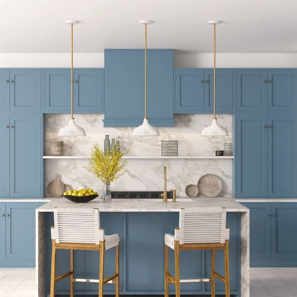 Mackenzie 10.75" Wide Pendant With Metal Shade In Pearled White/Brass/Pearled White 3 Mackenzie 10.75" Wide Pendant With Metal Shade In Pearled White/Brass/Pearled White - Image 3