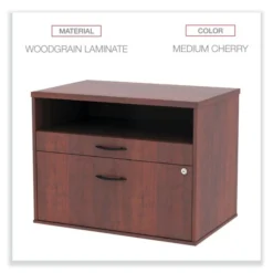 Alera Open Office Desk Series Low File Cabinet Credenza, 2-Drawer: Pencil/File, Legal/Letter, 1 Shelf,Cherry,29.5x19.13x22.88 -office furniture sale 28628b461e48947528ad2f34458fb330b0